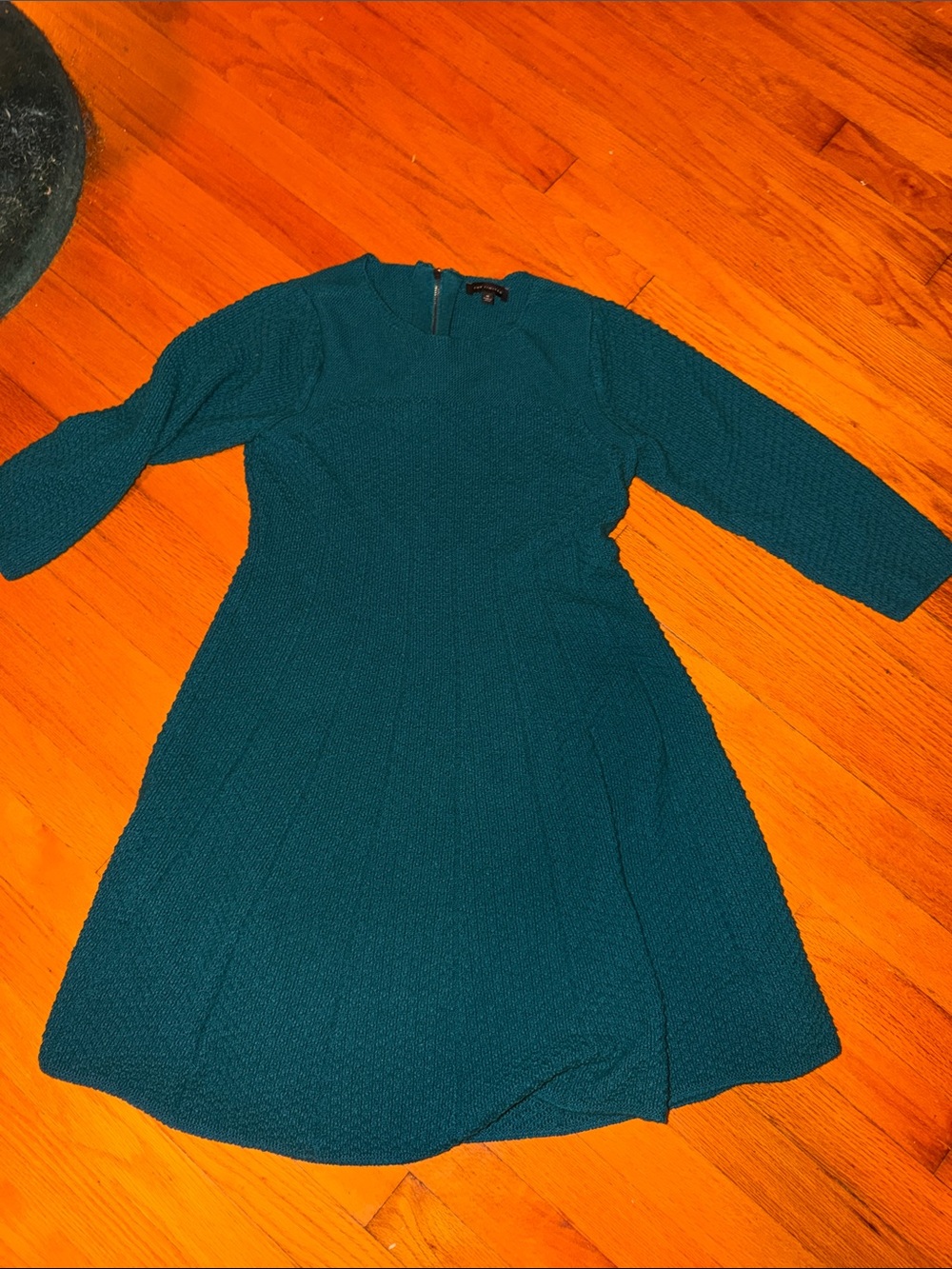 The Limited Teal Textured Fit-and-Flare Dress - Women's size Medium